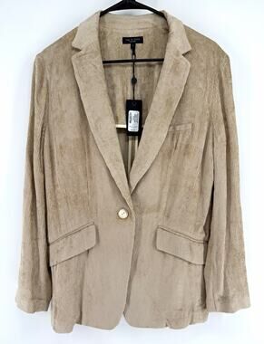 NEW rag & bone Margot Corduroy Blazer Single-Breasted Lined Beige Womens Size 2